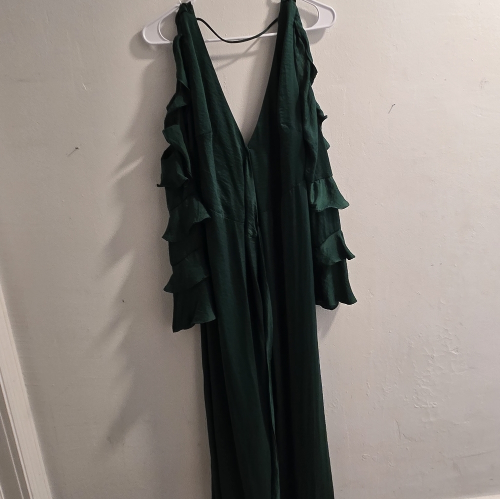Chiffon V-Neckline Long Sleeve Formal Evening Dress - Picture 3 of 6